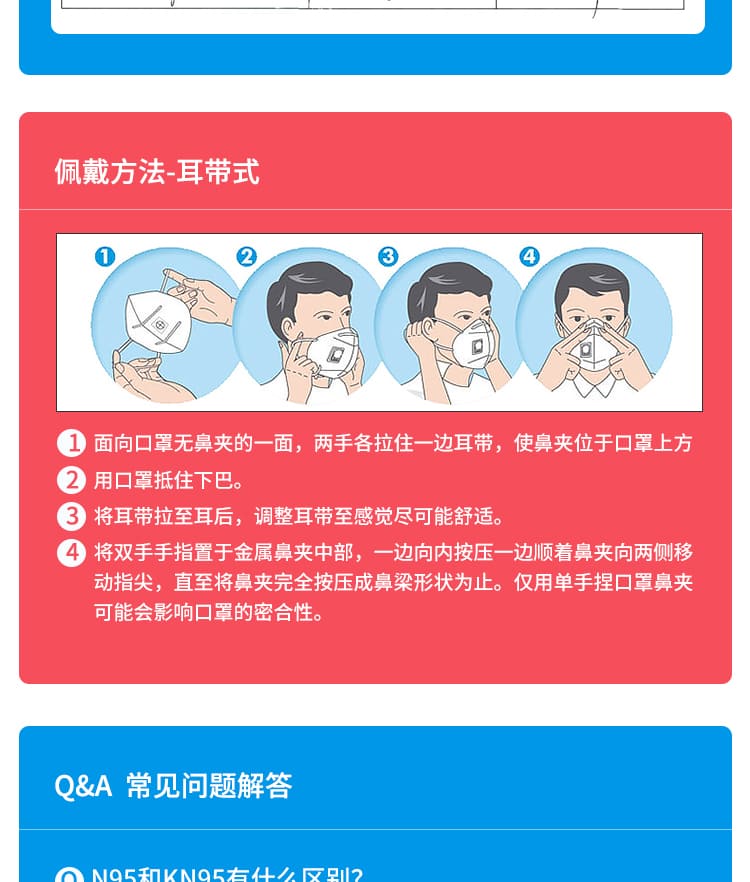 霍尼韦尔（Honeywell） H950 KN95 折叠式口罩 (耳带式)
